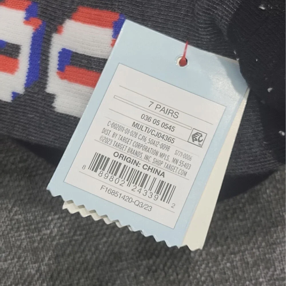 Cat & Jack Boys' 7pk No Show Gamer Socks Size Large 3-10